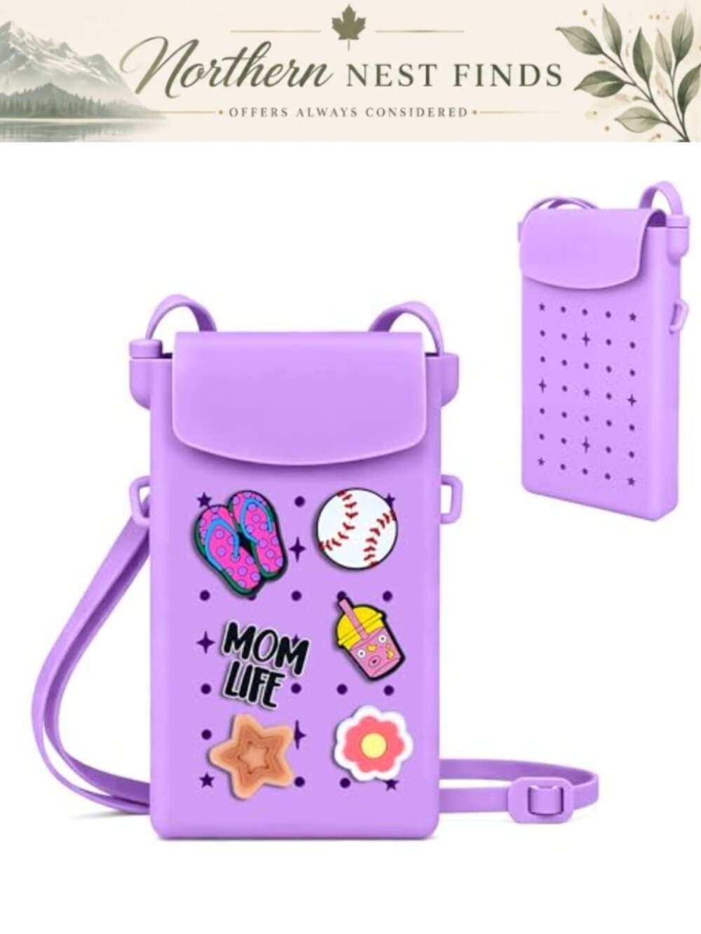Small Silicone Crossbody Phone Purse Bag Adjustable Strap Magnetic Closure